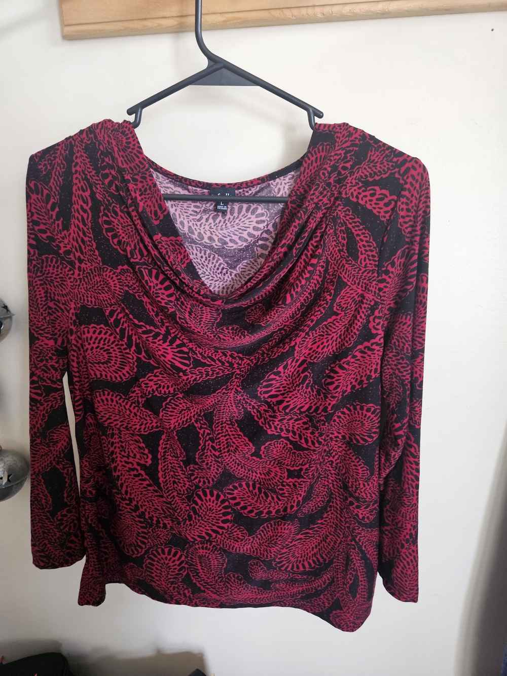 Rafaella Red and Black Long Sleeve Top